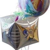 Foliový balónek kostka stříbrná 38 cm